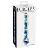 Icicles No. 08 - laineline kahepoolne klaasist dildo (läbipaistev-sinine)