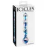 Icicles No. 08 - kahe otsaga klaasdildo - laineline - läbipaistev/sinine