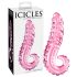 Icicles nr 24 - sooniliste mustritega roosa klaasdildo