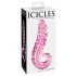 Icicles nr 24 - sooniliste mustritega roosa klaasdildo
