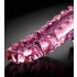 Icicles nr 24 - sooniliste mustritega roosa klaasdildo