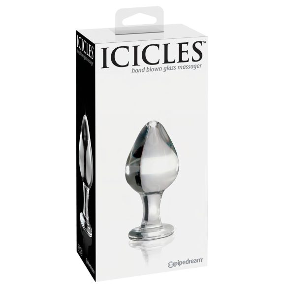 Icicles No. 25 - klaasist anaalplugg - koonusekujuline - läbipaistev