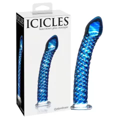 Icicles No. 29 - spiraalne klaasist dildopulk - sinine