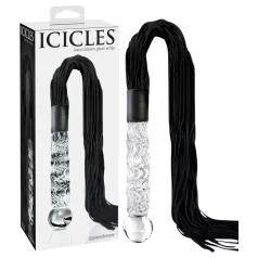   Icicles No. 38 - nahast piits ja klaasist dildo - läbipaistev-must