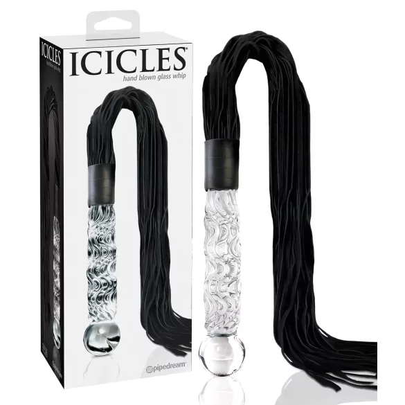 Icicles No. 38 - nahast piits ja klaasist dildo - läbipaistev-must