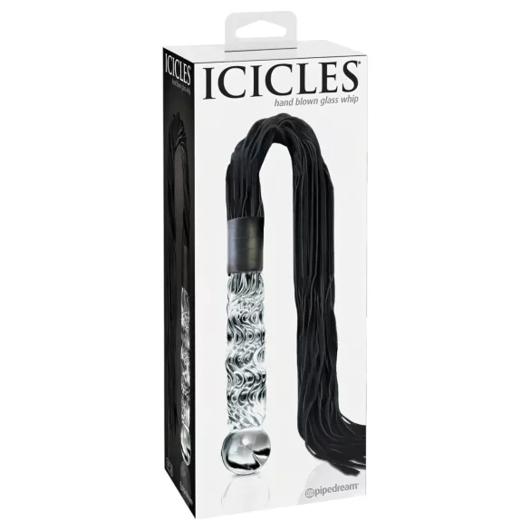 Icicles No. 38 - nahast piits ja klaasist dildo - läbipaistev-must