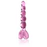 Icicles No. 43 - klaasist dildo südamekujuline helmestega - roosa