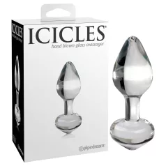   Icicles No. 44 - anal plug - klaasist, koonusekujuline, läbipaistev