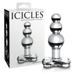   Icicles No. 47 - klaasist anaaliplug kolmikhelmestega läbipaistev