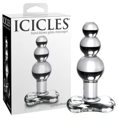   Icicles No. 47 - klaasist anaaliplug kolmikhelmestega läbipaistev