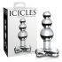Icicles No. 47 - kolmikpärliga klaasist anaaltapp (läbipaistev)
