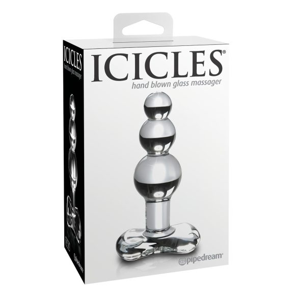 Icicles No. 47 - kolmekordne pärli klaasanusplug (läbipaistev)