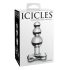 Icicles No. 47 - kolmikpärliga klaasist anaaltapp (läbipaistev)