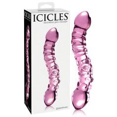 Icicles No. 55 - kahepoolne G-punkti klaasdildo - roosa