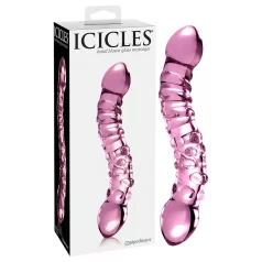Icicles No. 55 - kahepoolne G-punkti klaasdildo - roosa