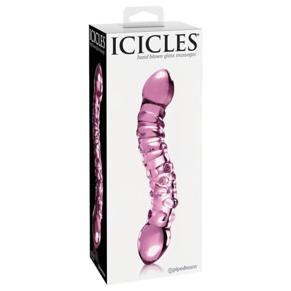 Icicles No. 55 - kahepoolne G-punkti klaasdildo - roosa