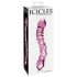 Icicles No. 55 - kahepoolne, G-punkti klaasdildo (roosa)