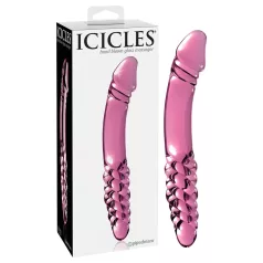 Icicles No. 57 - kahepoolne klaasist peenisedildo - roosa