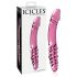 Icicles nr 57 - kaheotsaline roosa klaasdildo (peenise kujuga)