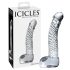 Icicles No. 61 - klaasist dildo munandite ja peenisega - läbipaistev