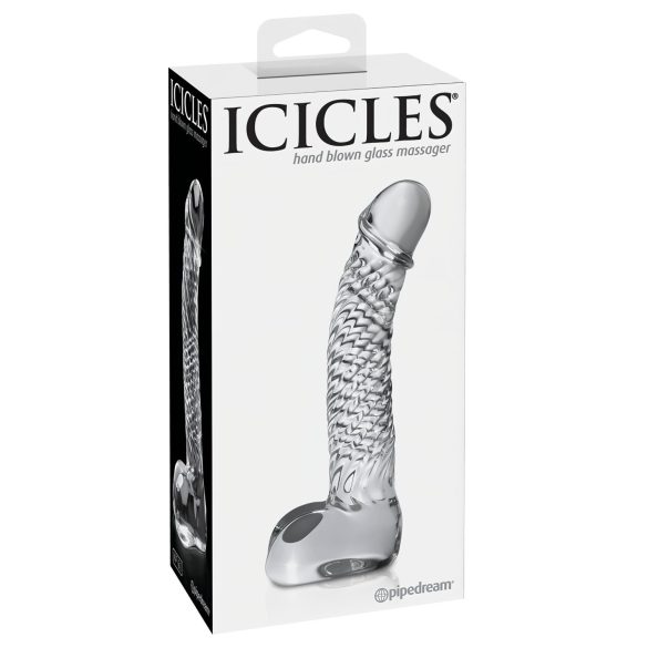 Icicles No. 61 - klaasist dildo munandite ja peenisega - läbipaistev