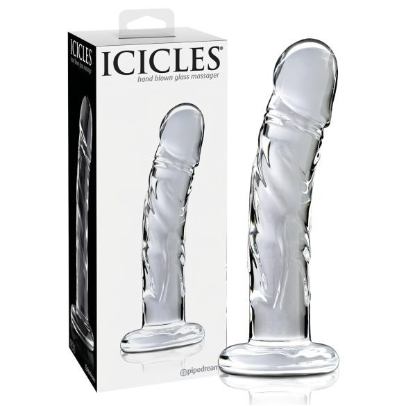 Icicles No. 62 - peenisekujuline klaasdildo (läbipaistev)