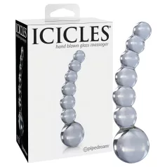   Icicles No. 66 - klaasist dildos - kumer, pallikestega - läbipaistev