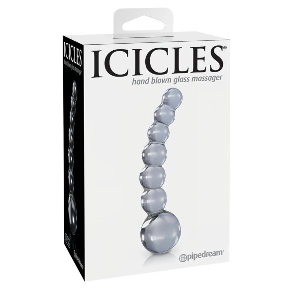 Icicles No. 66 - klaasist dildos - kumer, pallikestega - läbipaistev