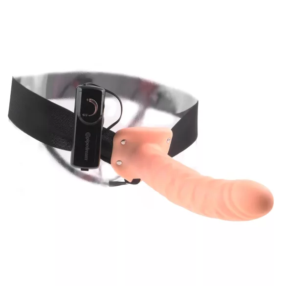 Pipedream - Fetish Strap-On 8 - kinnitatav õõnes vibraator (naturaalne)