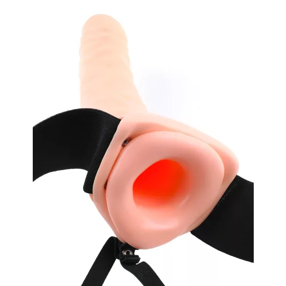 Pipedream - Fetish Strap-On 8 - kinnitatav õõnes vibraator (naturaalne)