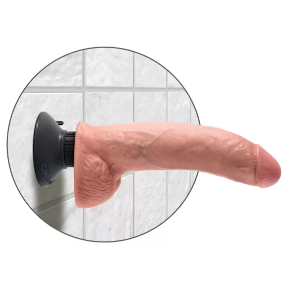 King Cock 9 - painduv vibraator iminapaga 26cm - naturaalne