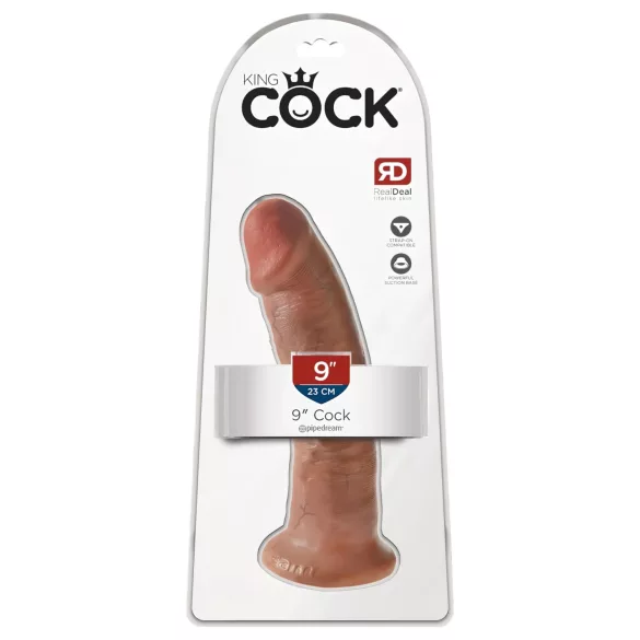 King Cock 9 - realistlik dildoga iminapaga - tume nahatoon - 23 cm