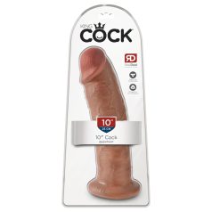   King Cock - realistlik suur dildoga iminapaga - tume nahatoon, 25 cm