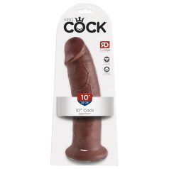King Cock 10 - suur dildoga iminapaga - pruun 25cm