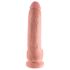 King Cock 9 - suur iminapaga, munanditega dildo (23cm) - naturaalne