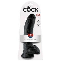 King Cock 9 - dildo munanditega iminapaga - must 23cm