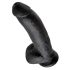 King Cock 9 - suur iminappadega dildo (23cm) - must