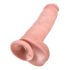 King Cock 11 - iminapaga, munanditega dildo (28cm) - naturaalne