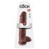 King Cock 11 - suur iminappadega munanditega dildokas (28cm) - pruun