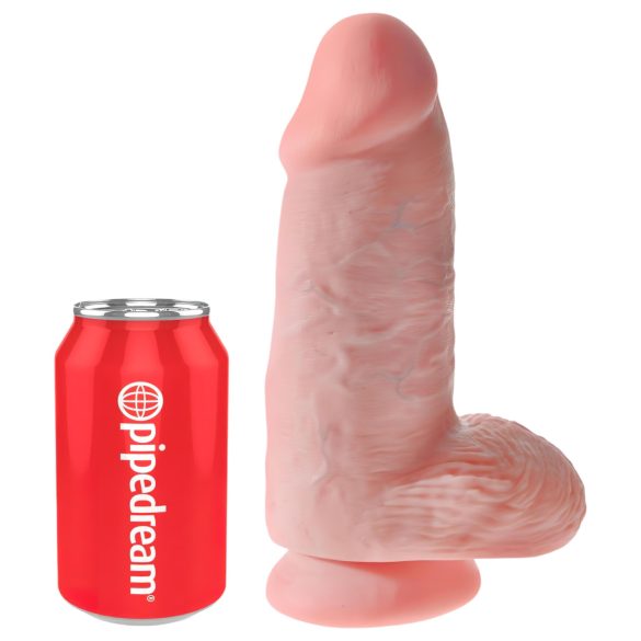 King Cock 9 Chubby - dildoga iminapaga ja munanditega - 23cm naturaalne