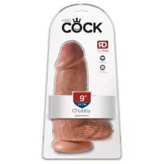   King Cock - realistlik dildoga iminapaga - tume nahatoon, 23 cm