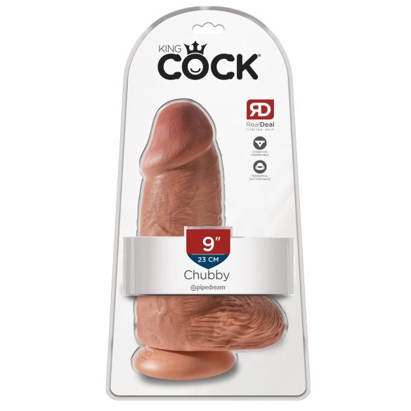 King Cock 9 Paks Dildo - iminapaga, 23cm - tume naturaalne