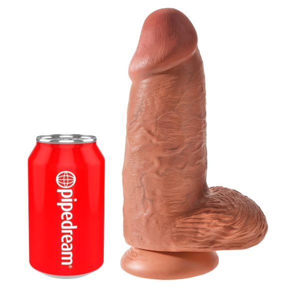 King Cock - realistlik dildoga iminapaga - tume nahatoon, 23 cm