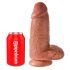 King Cock - realistlik dildoga iminapaga - tume nahatoon, 23 cm
