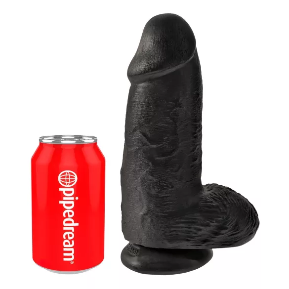 King Cock 9 Chubby - dildoga iminapaga ja munanditega 23cm - must