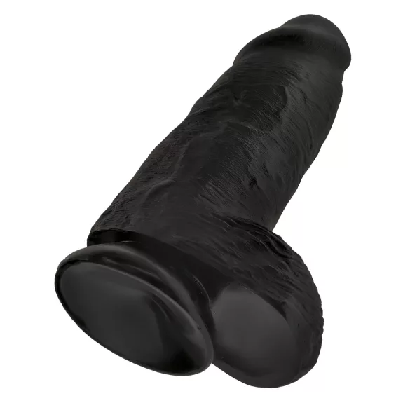 King Cock 9 Chubby - dildoga iminapaga ja munanditega 23cm - must