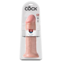 King Cock 12 - extra large clamp-on dildo (31cm) - natural