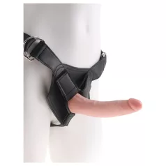 King Cock 7 - strap-on dildo rihmaga - must