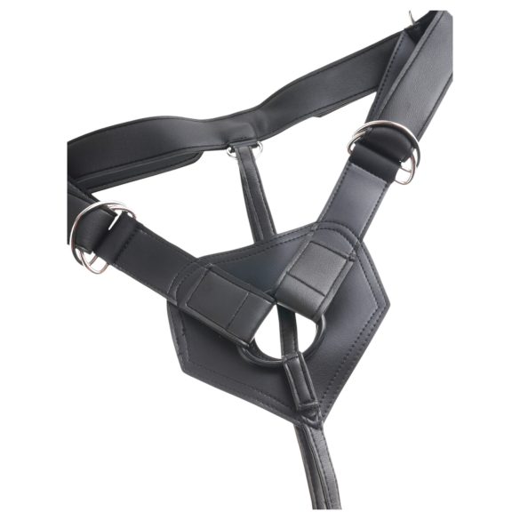 King Cock 7 - strap-on dildo rihmaga - must