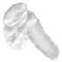 King Cock Clear 6 - iminapaga, munanditega väike dildo (15 cm)